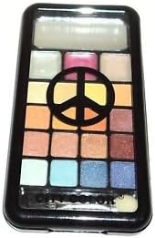 Blue & Brown PALETTE 16 Eye Shadows & 3 Lip Gloss Compact City Color PEACE SIGN