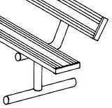 15' PORTABLE BENCH WITH BACK-NAVY