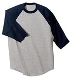 NEW Sport-Tek - Colorblock Raglan Jersey Heathr/Gry/Nvy-M
