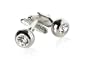 Gorgeous Cubic Zirconia Stud Bling Silver Cufflinks with Gift Box