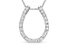 1/2 Carat Diamond 14K White Gold Horseshoe Pendant w/Chain