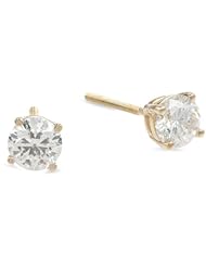 IGI Certified 14k Gold Round-Cut Diamond Studs (0.75 cttw, H-I Color, I1-I2 Clarity)
