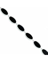 Genuine 14K White Gold White Gold 7In Polished Genuine Fancy Onyx Bracelet 5 Grams Of Gold 100% Satisfaction Guaranteed.