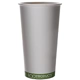 Eco Products EP-BHC20GSCS Eco-Products 20 oz Compostable Hot Cup in Green-Stripe Design, 1000 cups per case.