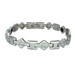Stainless Steel Polished Bracelet with Cubic Zirconia - 7.5'' long