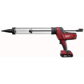 Milwaukee 2643-21CT M18 Cordless Clear Barrel Sausage Style Caulk and Adhesive Gun Kit, 20-Ounce