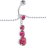 SWAROVSKI Passion Pink CASCADING GEM Dangle BELLY CHAIN