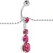SWAROVSKI Passion Pink CASCADING GEM Dangle BELLY CHAIN