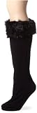31K6UII gIL. SL160  Steve Madden Womens Faux Fur Cuff Boot Liner, Black, One Size