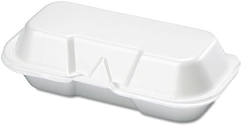 GNP21100 Foam Hot Dog Hinged Container, 7-3/8 x 3-9/16 x 2-1/4, White, 125/Bag