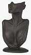 KCF 49154 Jewelry Display, Bust with Partial Face for Necklace and Earrings, Black, 12 1/4 Inches High