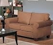 Contemporary Style Mocha Brown Fabric Sofa Loveseat