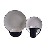 Everyday Two Tone 16 Piece Dinnerware Set in Navy Blue and White