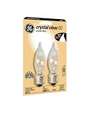 GE Lamps 48401 60-Watt Crystal Clear Bent Tip CA9 2CD, 2-Pack