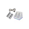 Station chargeur compatible manette Wiimote Nintendo Wii - 2 batteries rechargeables 2800 mAh - Blanc