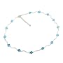 Aquamarine Color Blue Crystal Bicone Spiral Sterling Silver Adjustable Choker Necklace