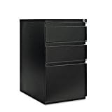 Three-Drawer Mobile File Pedestal with Full-Length Pull, 23 Deep, Black (ALEPB532823BL)