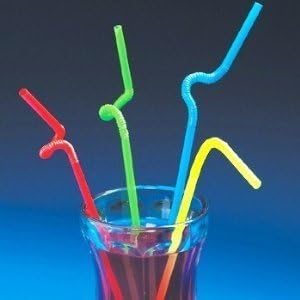 100ct Crazy Straws Mixed Colors for Kitchen and Party