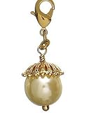 Pilgrim 16ct Gold Plated Charms Gold Pearl