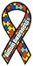Autism Awareness Ribbon Car Magnet. Size 8"long 3 3/4"wide. Made in USA