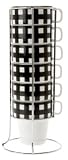 Present Time  Cappuccino set Picnic tower porcelain black  from Present Time UK