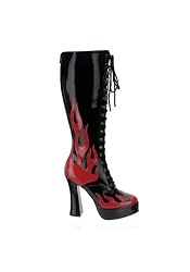 5 Inch Lace Up American Flag Platform Boot, Side Zipper