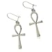 Sterling Silver Egyptian Ankh Cross Cleopatra Hook Earrings