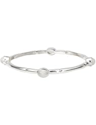 Sterling Chic Collection Silver Oval Moonstone Bangle