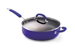 Rachael Ray Porcelain Enamel Nonstick 6-Quart Deep Saute Pan, Blue