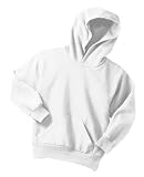 NEW Port & Company - Youth Pullover Hooded Fleece White-XL