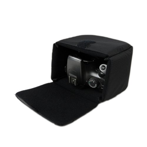 MagicDots Shockproof Padded Camera Insert Protective Bag For Canon Sony Nikon DSLR Shot Flash Light With Velcro (Black)