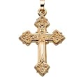 14K Yellow Gold Design Cross Pendant