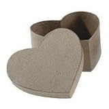 One 4-1/2 x 4-1/2 Inch Paper Mache Heart Box