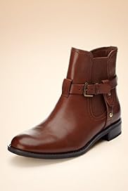 Autograph Leather Buckle Ankle High Chelsea Boots