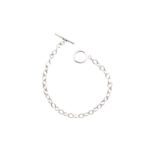 14K White Gold Toggle Charm Bracelet