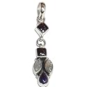 Silver Locket with Chain for Women with Multi Gemstones 1.75 Inches (gpndt040)