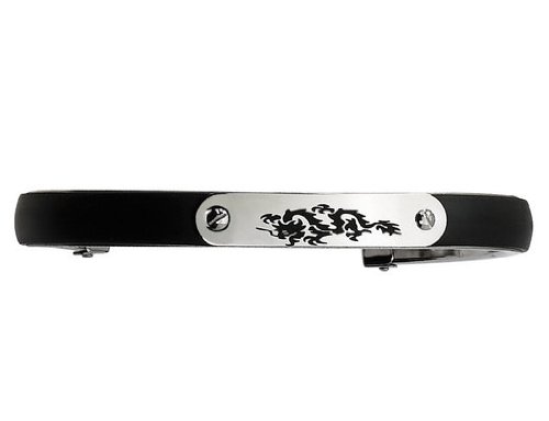 Stainless Steel Men's Rubber Hinged Bangle