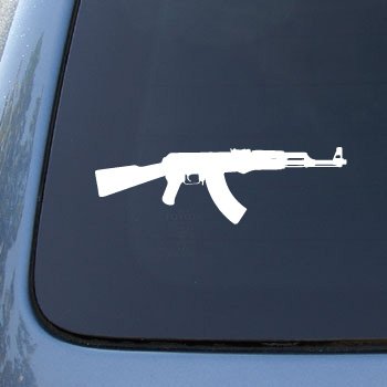 AK-47 Assault Rifle - Car, Truck, Notebook, Vinyl Decal Sticker #2552 | Vinyl Color: White
