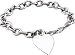 Rolo Link Heart Dangle Bracelet in 14K White Gold