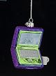 Mouth Blown Glass Purple Glitter "Yule Got Mail" Laptop Christmas Ornament 3.5"