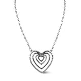 Sterling Stamped Four Heart Necklace