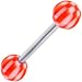 Orange CHECKER BALL Barbell Tongue Ring