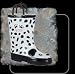 Women's Black and White Dalmatian Waterproof Rubber Rain and Garden Boots