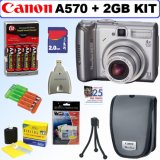 Canon PowerShot A570 IS 7.1 MP Digital Camera + 2GB Deluxe Accessory Kit