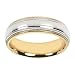 18k Yellow Gold and Platinum Double Milgrain Men's Band, 5.5mm