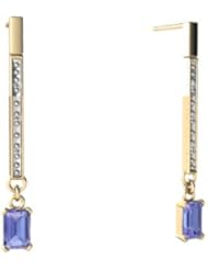 Genuine Tanzanite 14kt Yellow Gold Dangle Drop Earrings