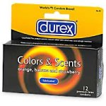 Durex Colors & Scents Lubricated Condoms, 12-Count Boxes (Pack of 3)
