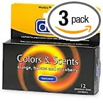 Durex Colors and Scents Lubricated Condoms, 12-Count Boxes (Pack of 3) by