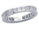 3.10 cts Princess Diamonds Eternity Band - Platinum, 18kt White or Yellow Gold