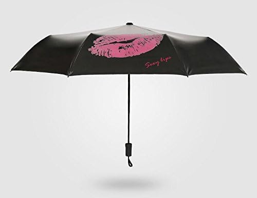 Rainbaw Waterproof Umbrella Color Changing Umbrella-UV Protection/Rain and Sun Parasol Folding Travel Compact-Lips Pattern